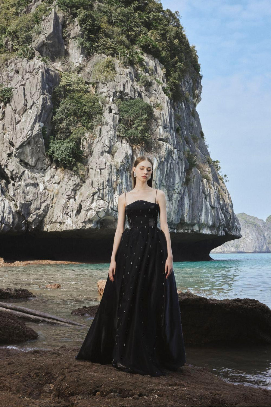 Maria Ball Gown Spaghetti Strap Voile Floor Length Dress 6