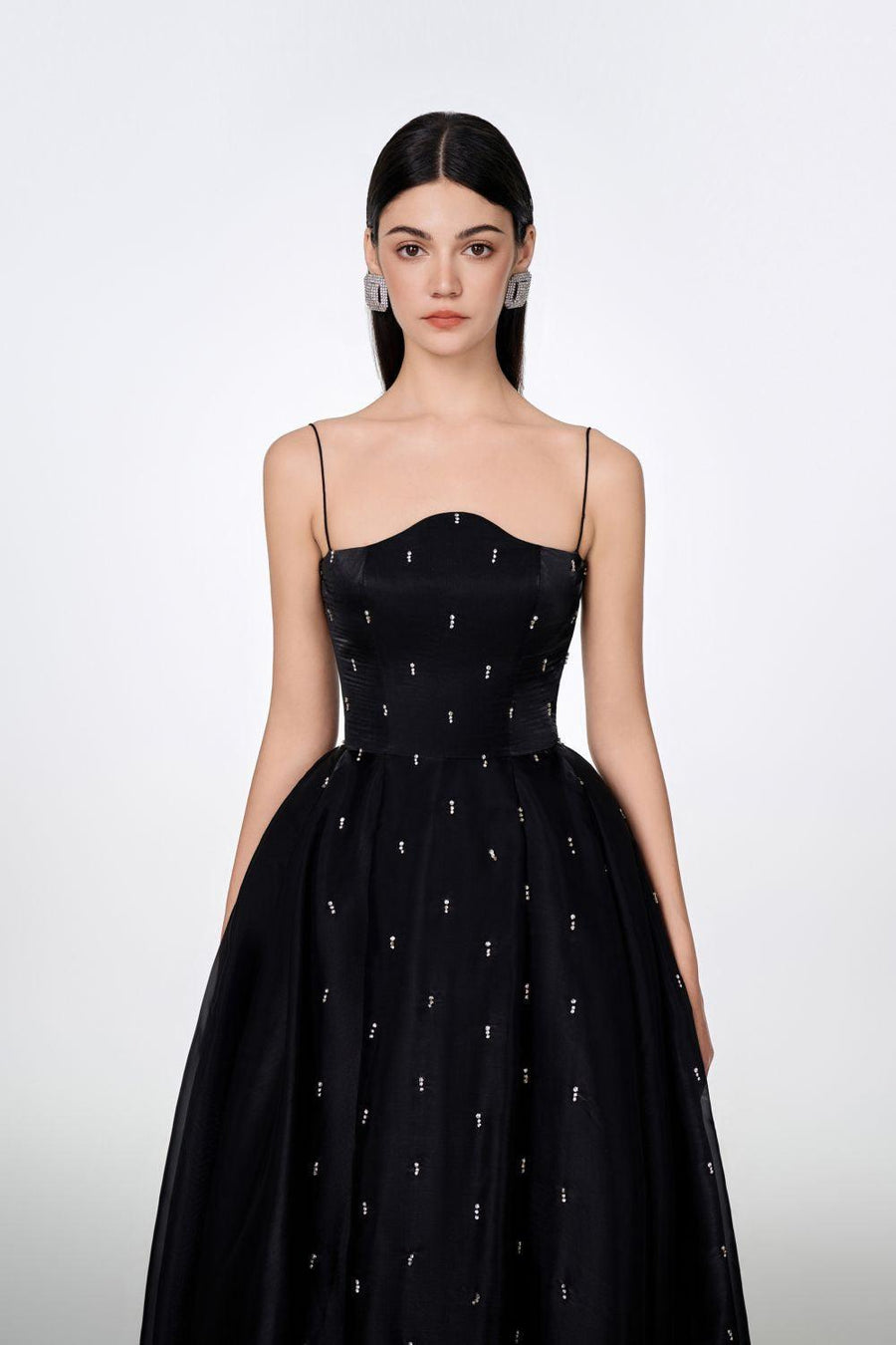 Maria Ball Gown Spaghetti Strap Voile Floor Length Dress 8