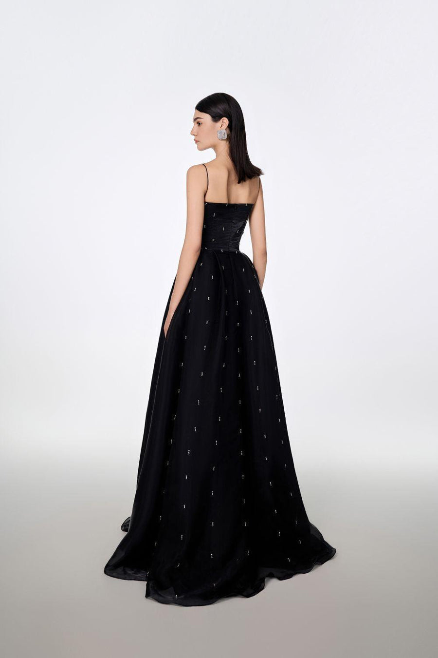 Maria Ball Gown Spaghetti Strap Voile Floor Length Dress 9