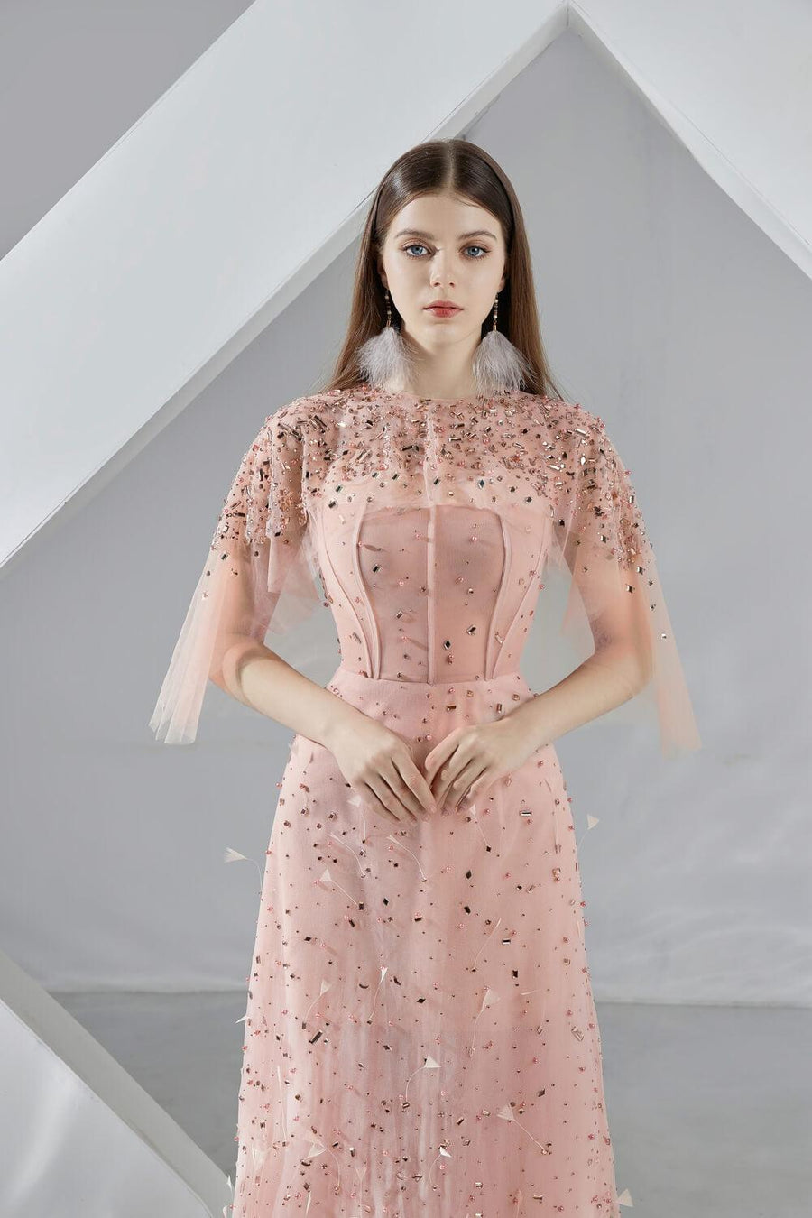 Mariam A-line Flare Sleeved Organza Midi Dress 2