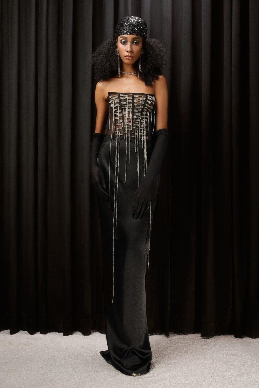 Marlowe Straight Back Slit Silk Floor Length Skirt Skirt LASSY
