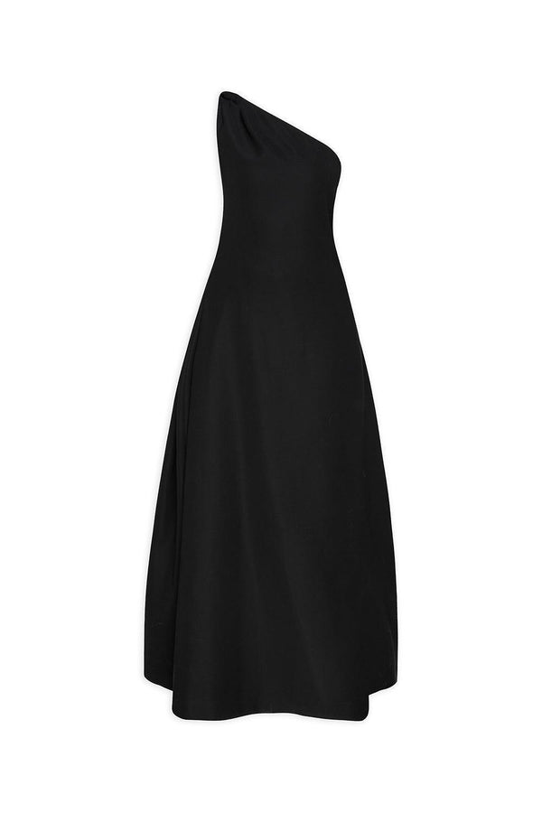 Martini A-line One Shoulder Crepe Floor Length Dress