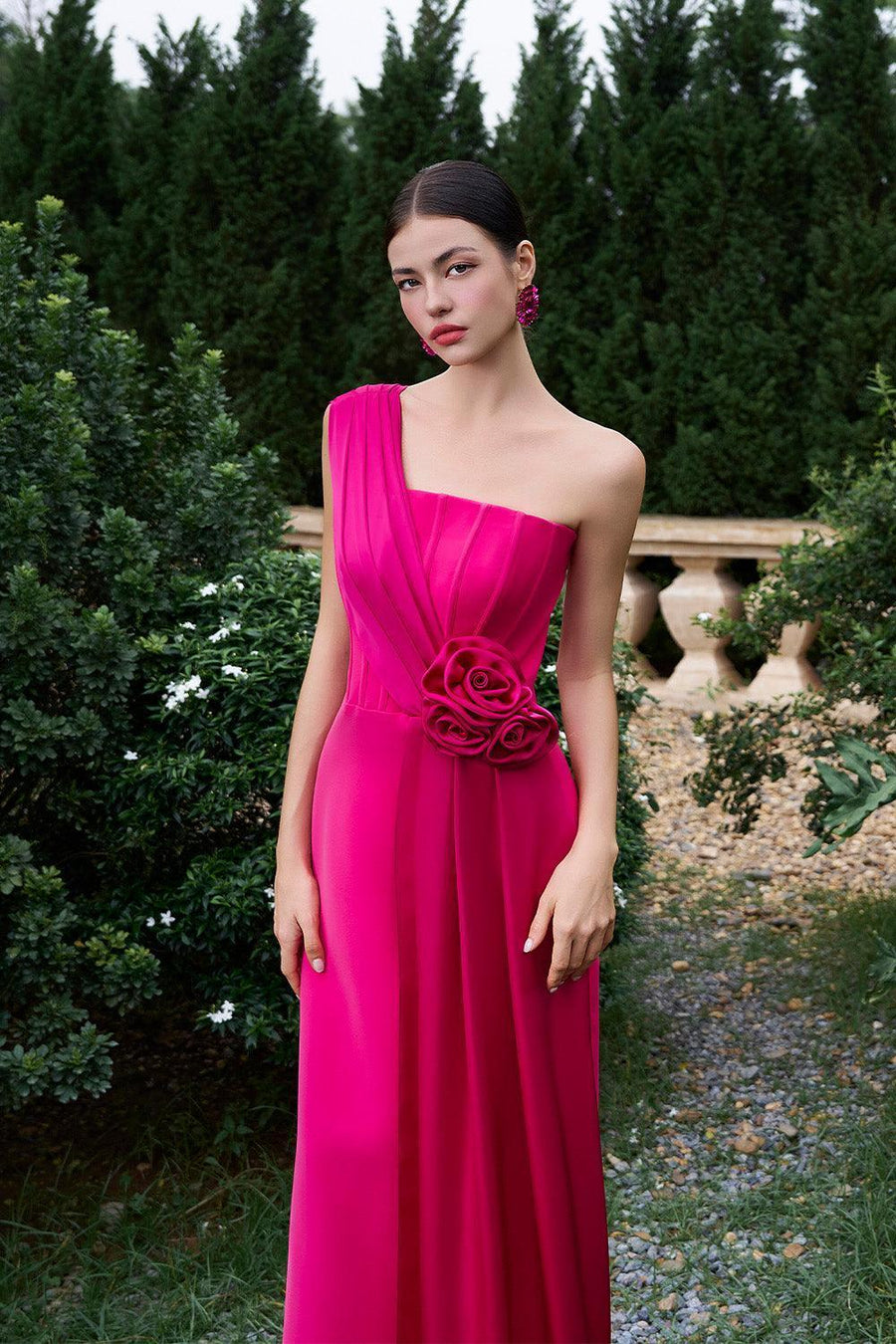 Matthias Sheath One Shoulder Silk Crepe Floor Length Dress Gown Dress I.H.F Atelier