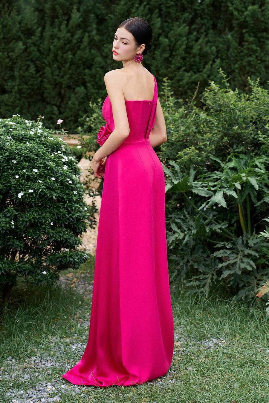 Matthias Sheath One Shoulder Silk Crepe Floor Length Dress Gown Dress I.H.F Atelier