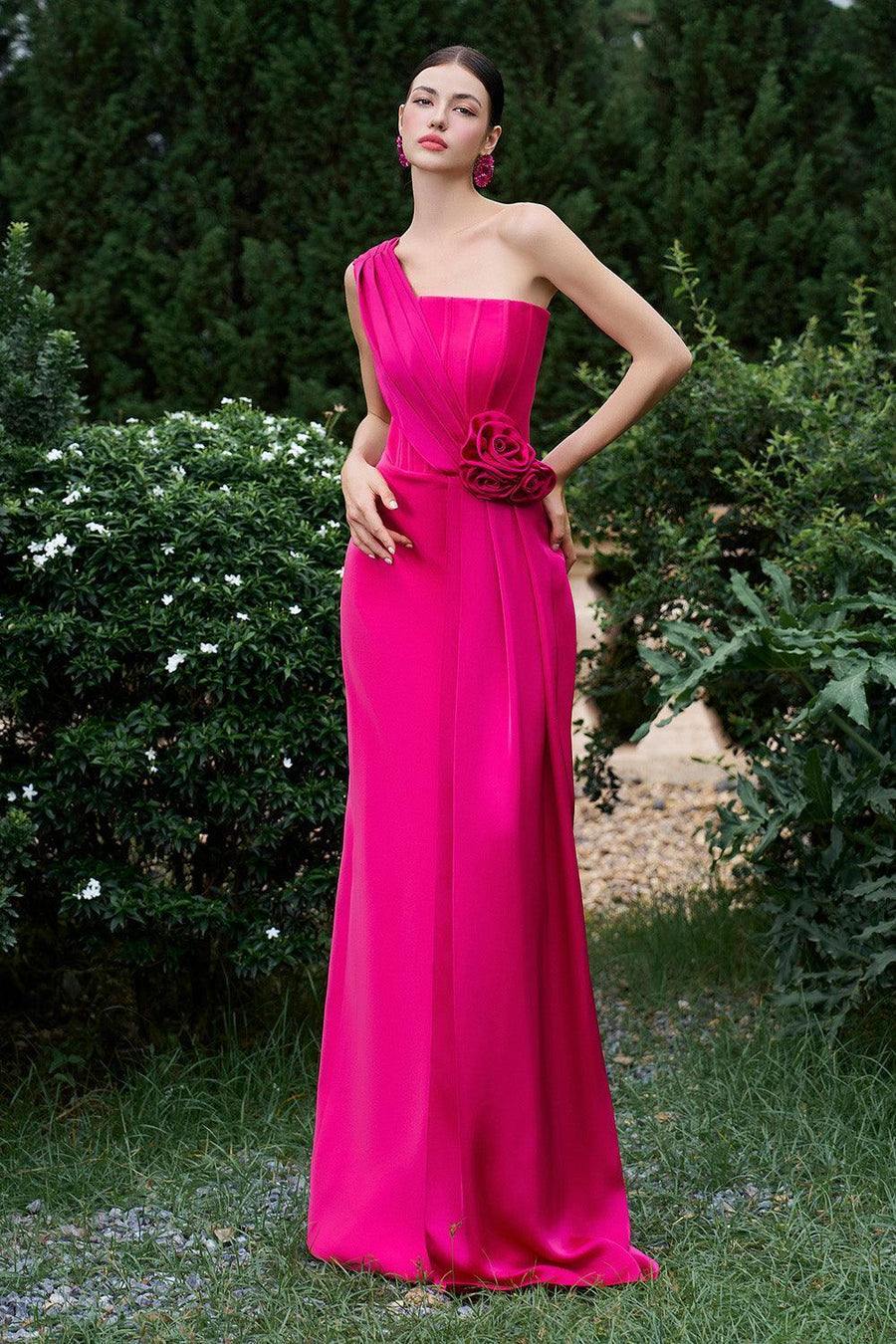 Matthias Sheath One Shoulder Silk Crepe Floor Length Dress Gown Dress I.H.F Atelier