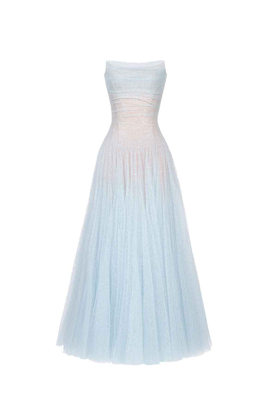 Draped Lace Maxi Dress