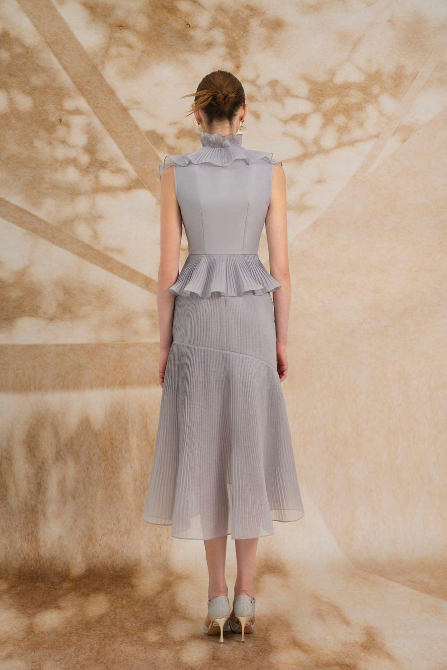Melina Asymmetric Ruffled Organza Midi Set 2