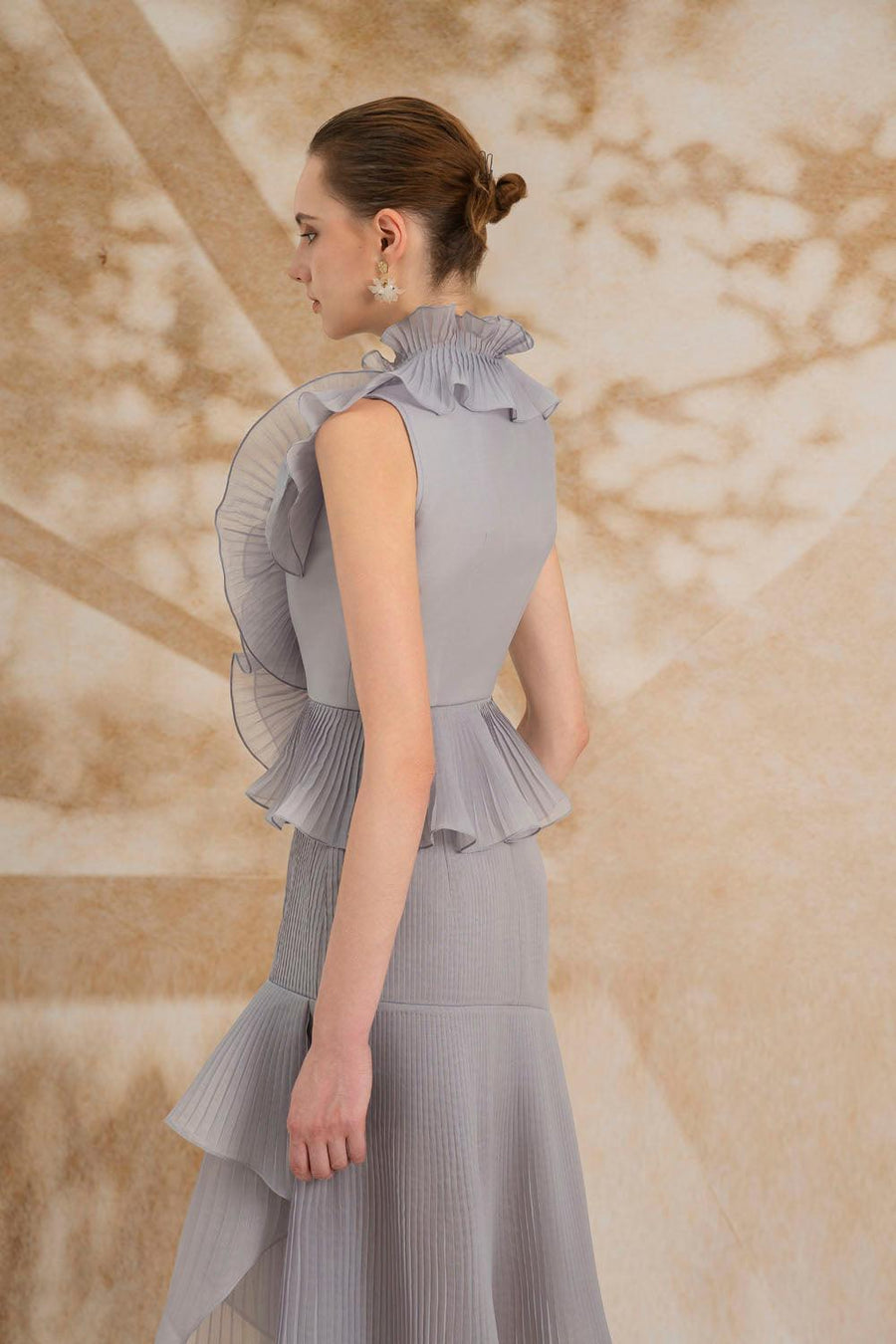 Melina Asymmetric Ruffled Organza Midi Set 3