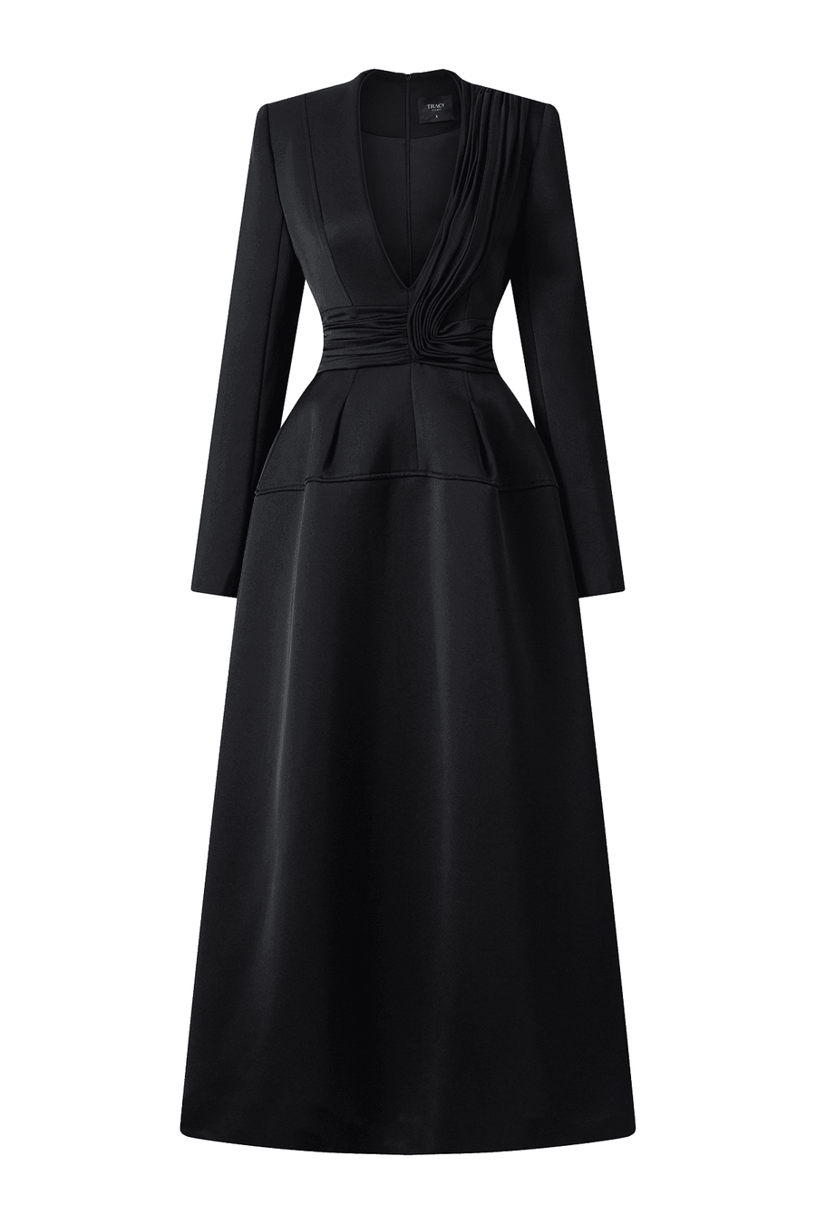 Melody A-line V-Neck Taffeta Midi Dress Midi Dress TRACY STUDIO