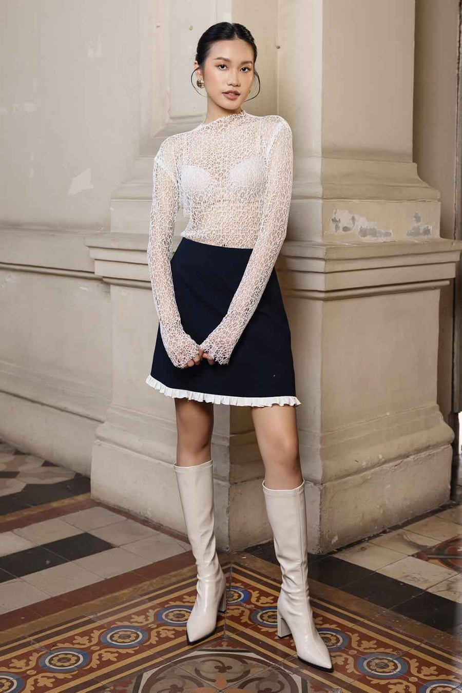 Melody Straight See-Through Lace Top