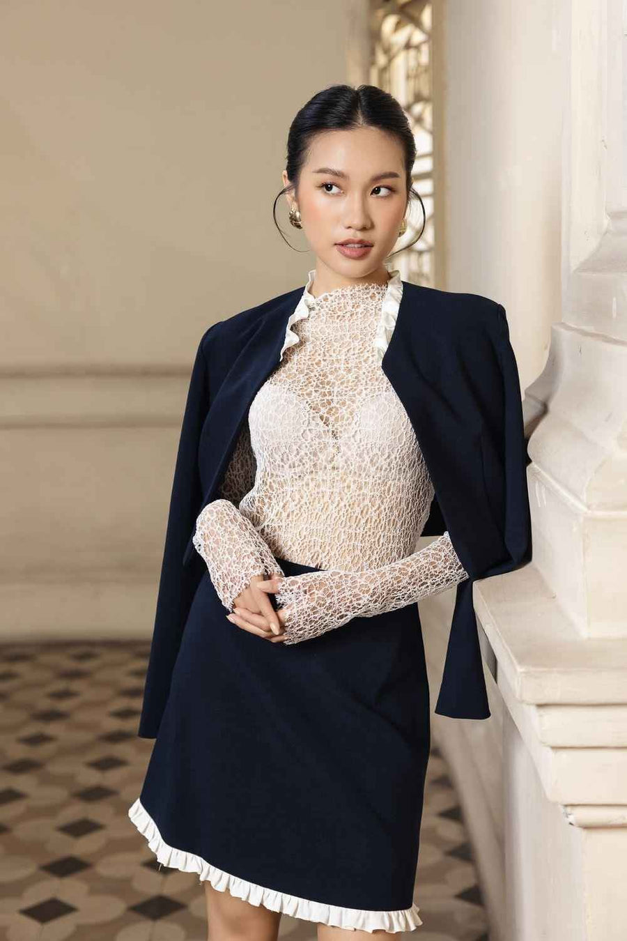 Melody Straight See-Through Lace Top