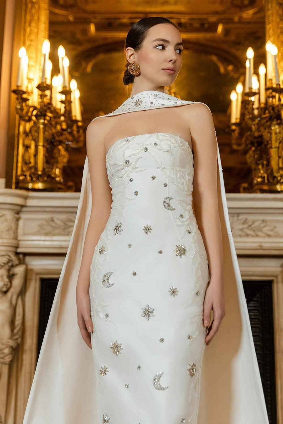 Memorial Sheath Back Slit Taffeta Floor Length Set