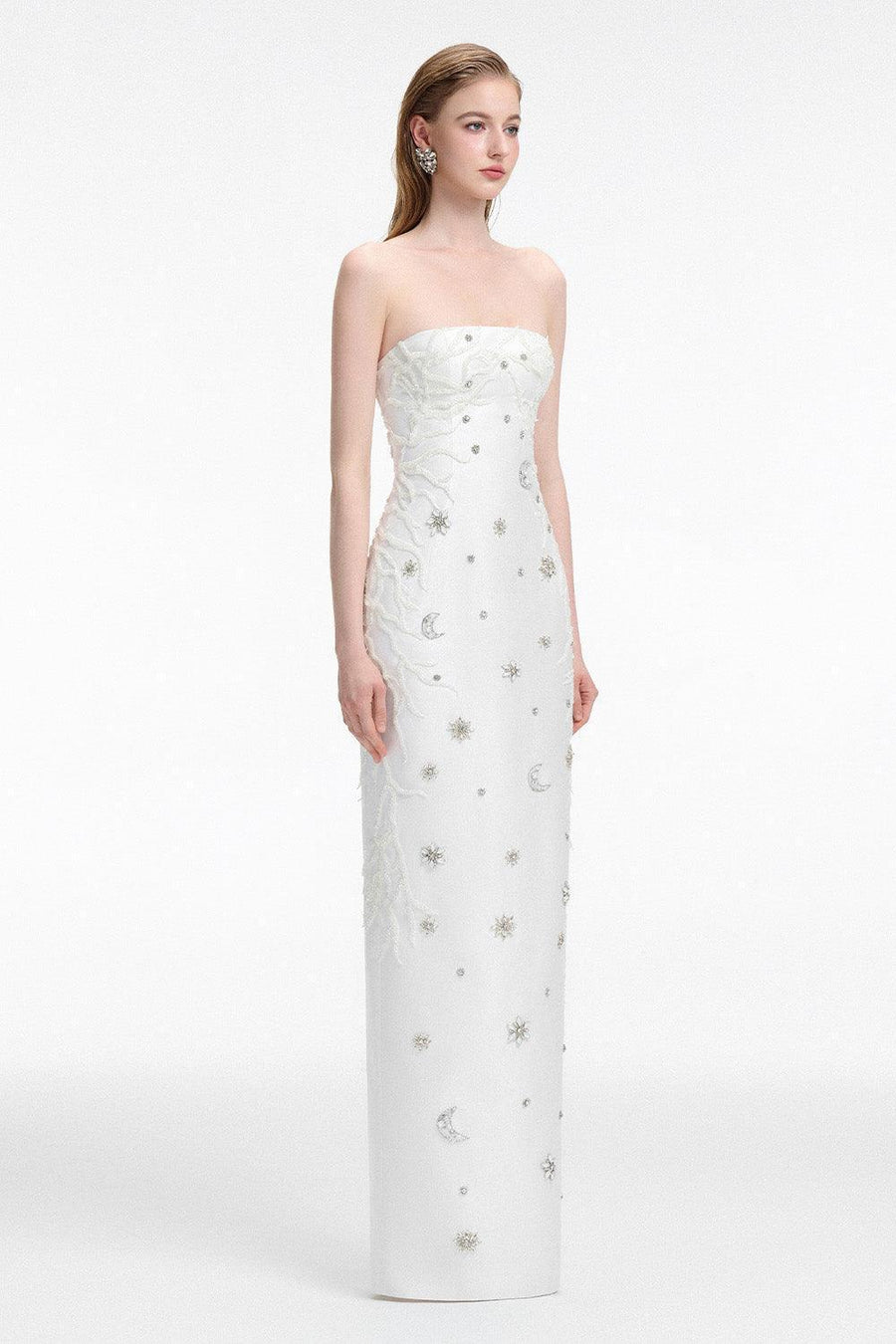 Memorial Sheath Back Slit Taffeta Floor Length Set 9