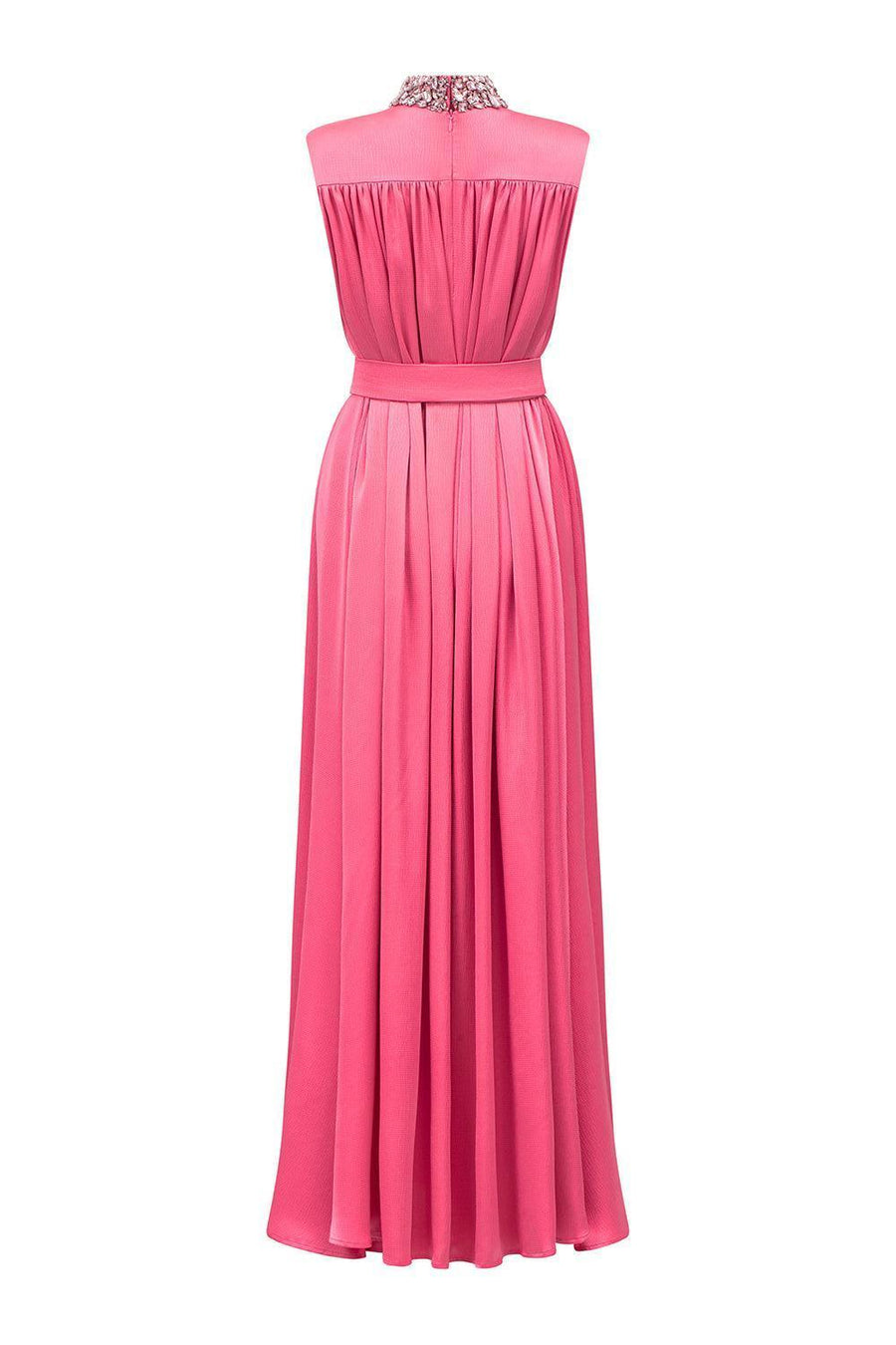 Mendoza Pleated High Neck Poly Silk Floor Length Dress Gown Dress I.H.F Atelier