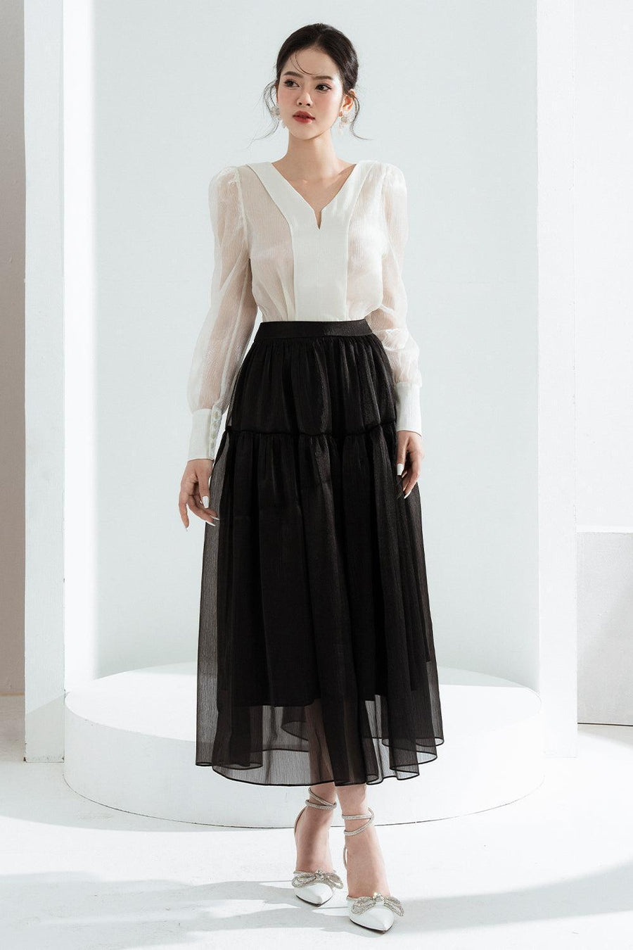 Mia Flared Gypsy Chiffon Midi Skirt Skirt Cordia