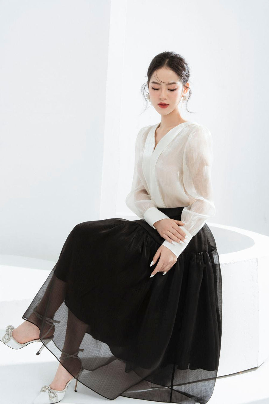 Mia Flared Gypsy Chiffon Midi Skirt Skirt Cordia