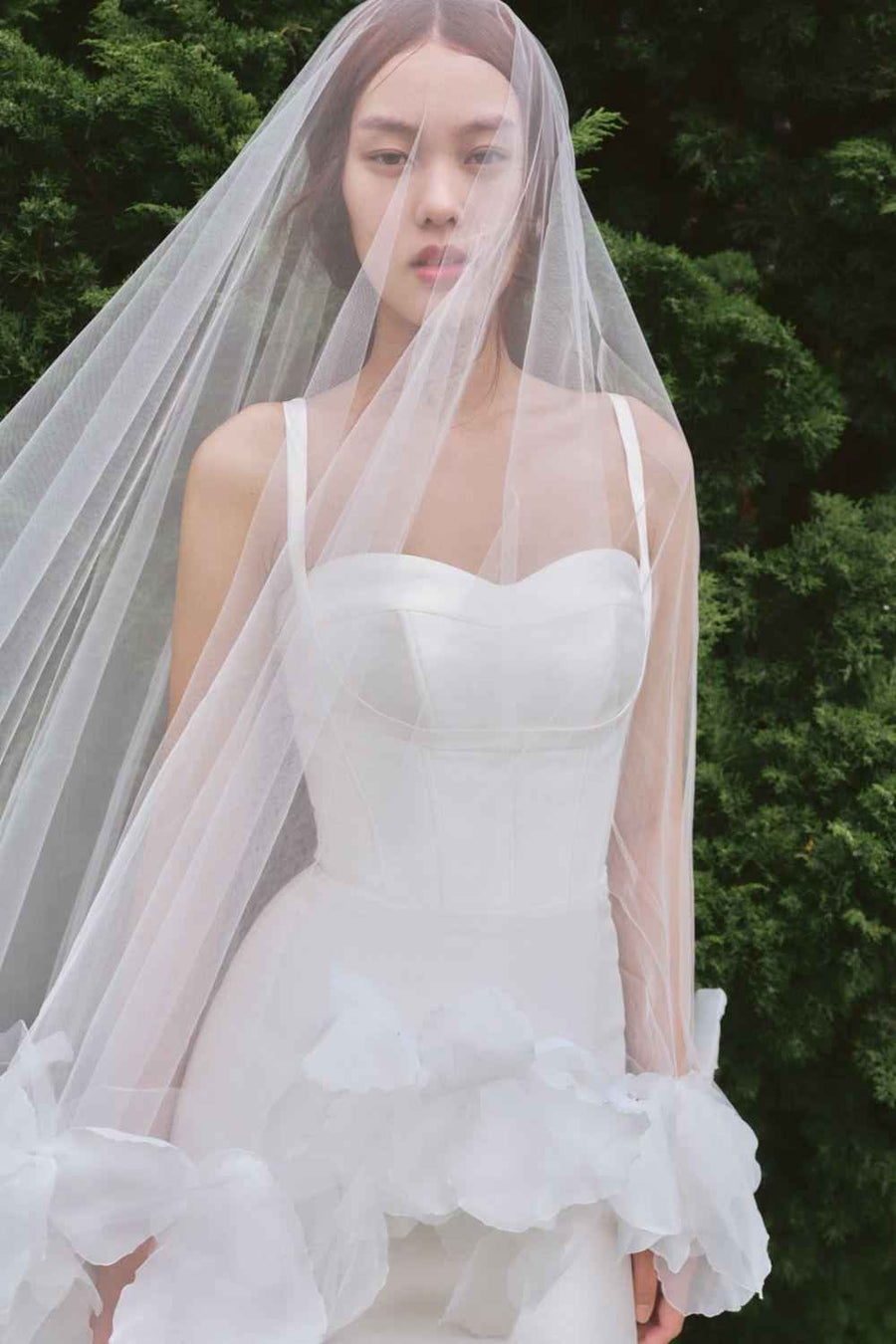 Mikado Ball Gown Semi-Heart Neck Silk Floor Length Dress
