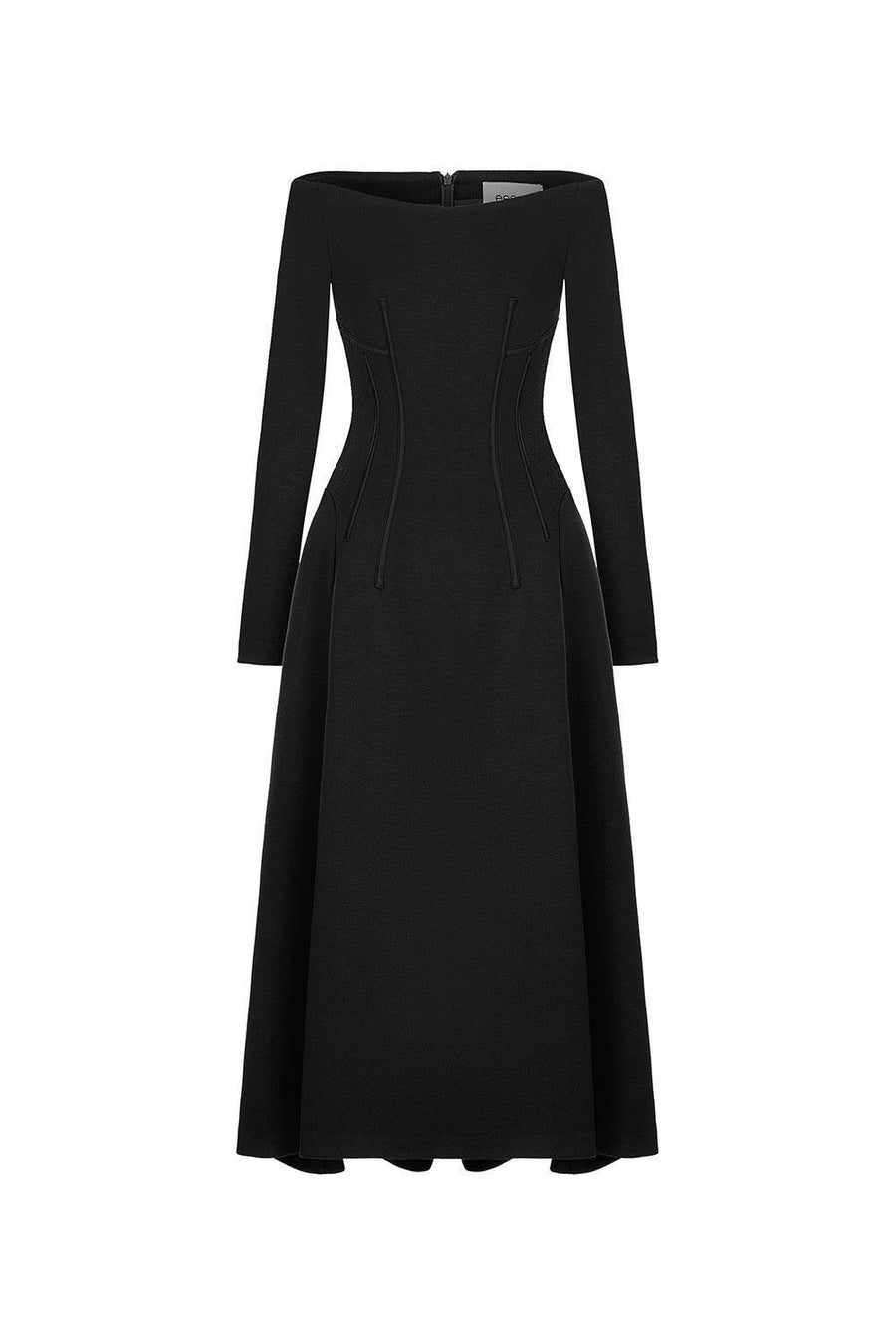 Mimosa A-line Off-Shoulder Cotton Blend High-low Dress Midi Dress Eegen Studio