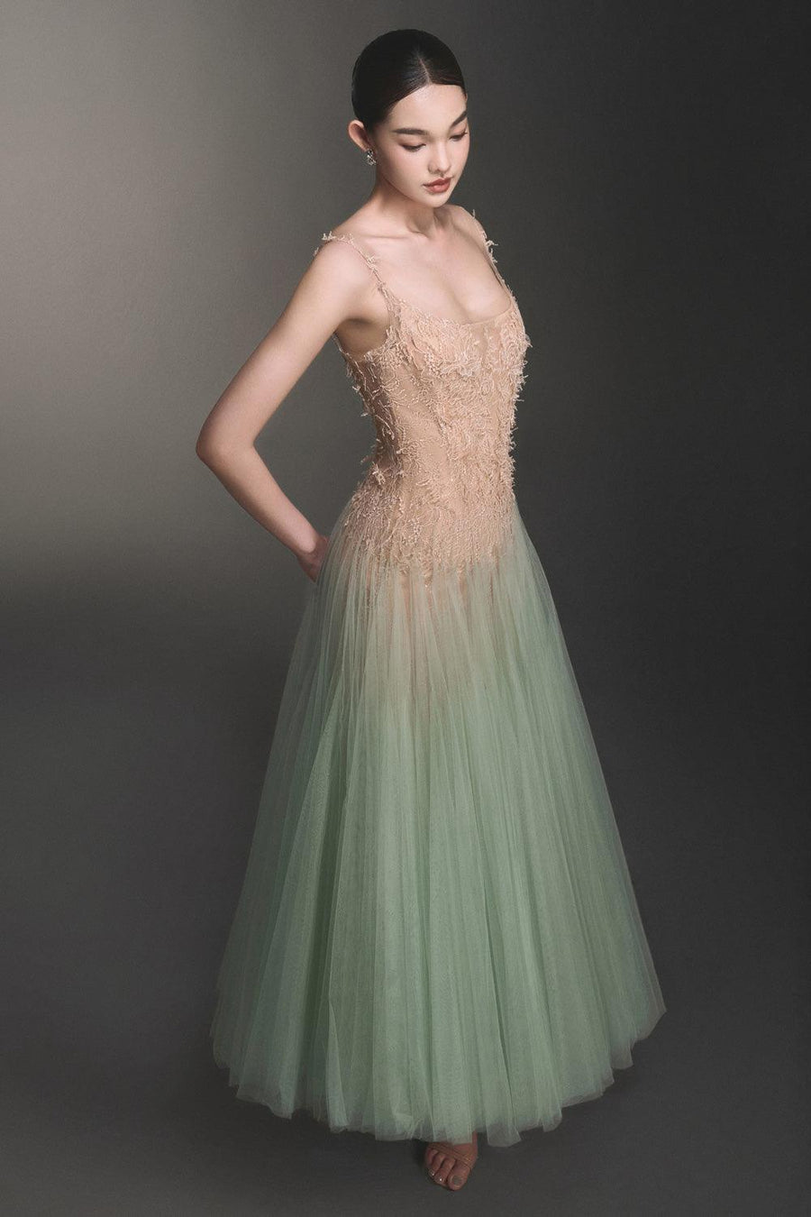 Mint Ombre Lace Midi Dress 10