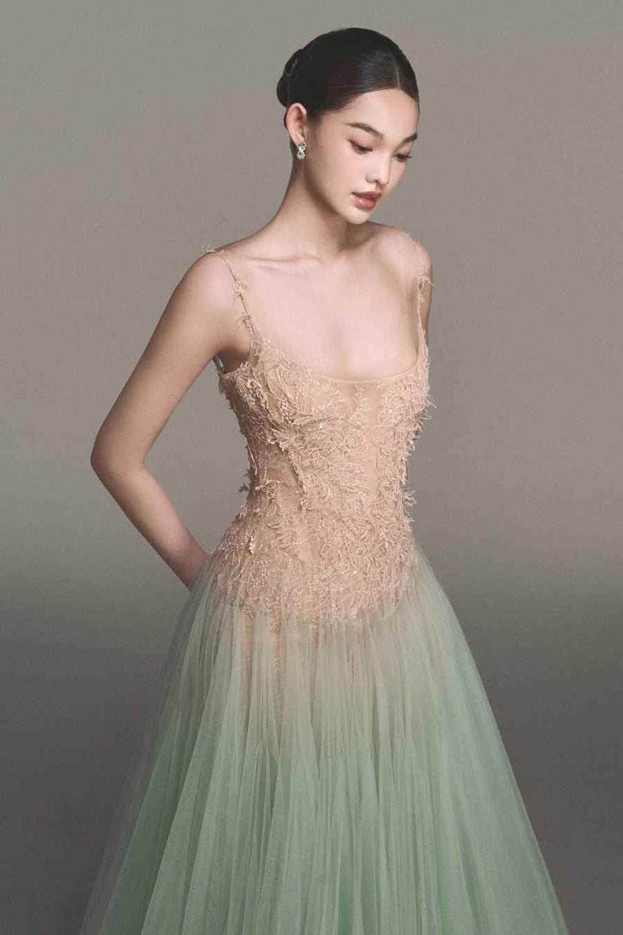 Mint Ombre Lace Midi Dress