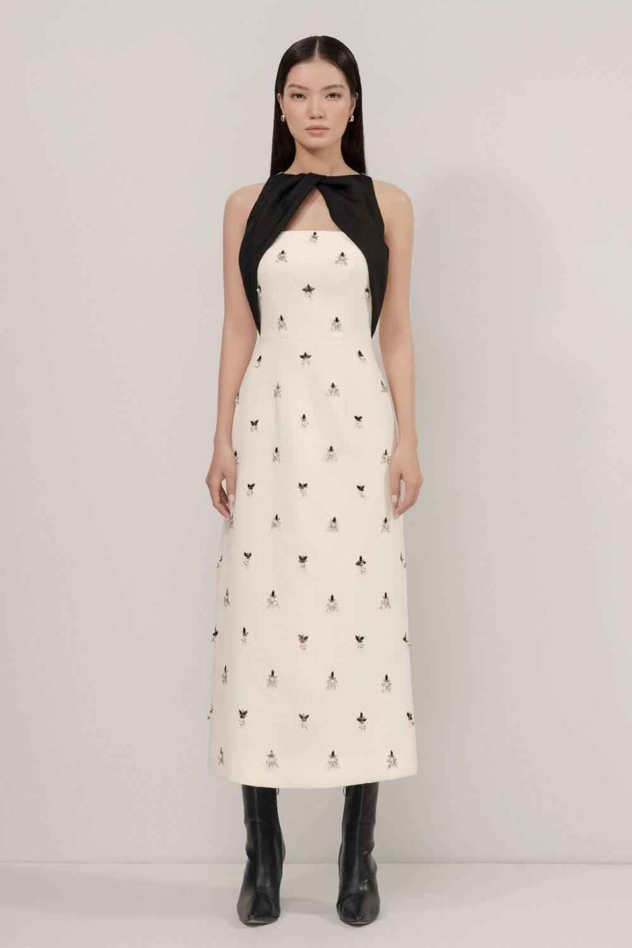 Mirabel Sheath Sleeveless Poly Viscose Midi Dress