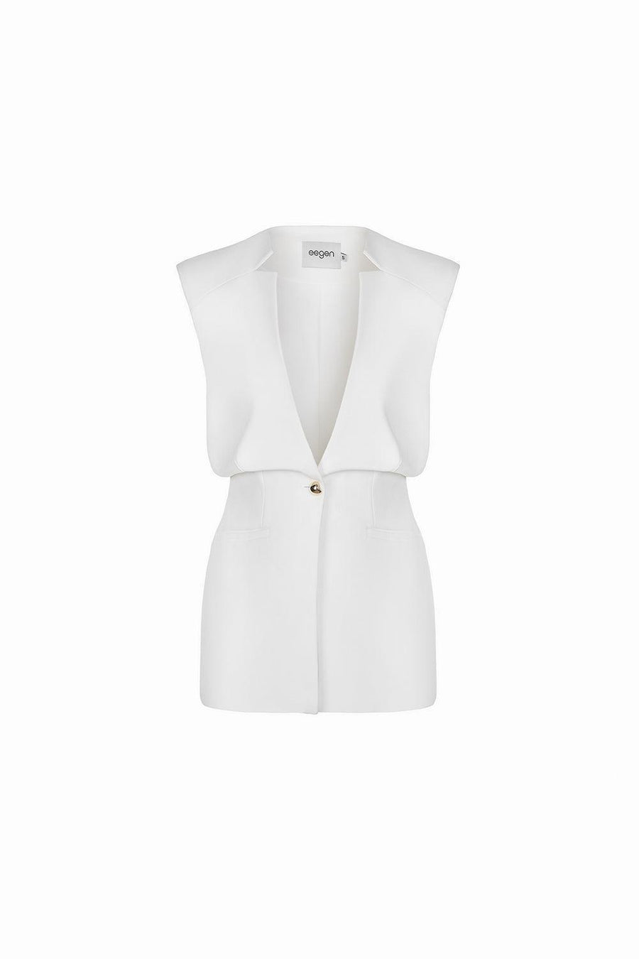 Mola Straight Sleeveless Taffeta Blazer Blazer Eegen Studio