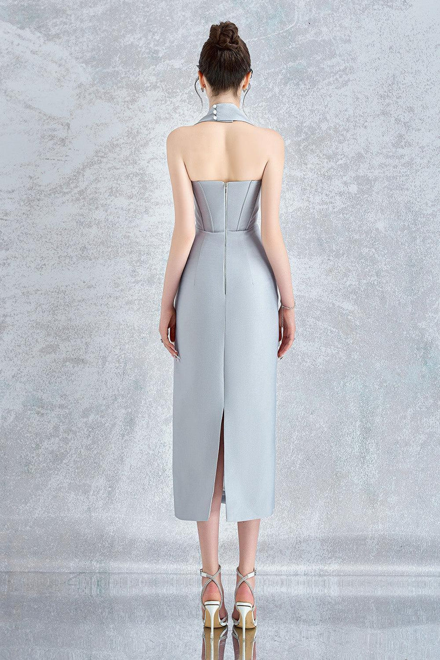 Morpho Halter Corset Taffeta Midi Dress Midi Dress Calista de Minh Thanh