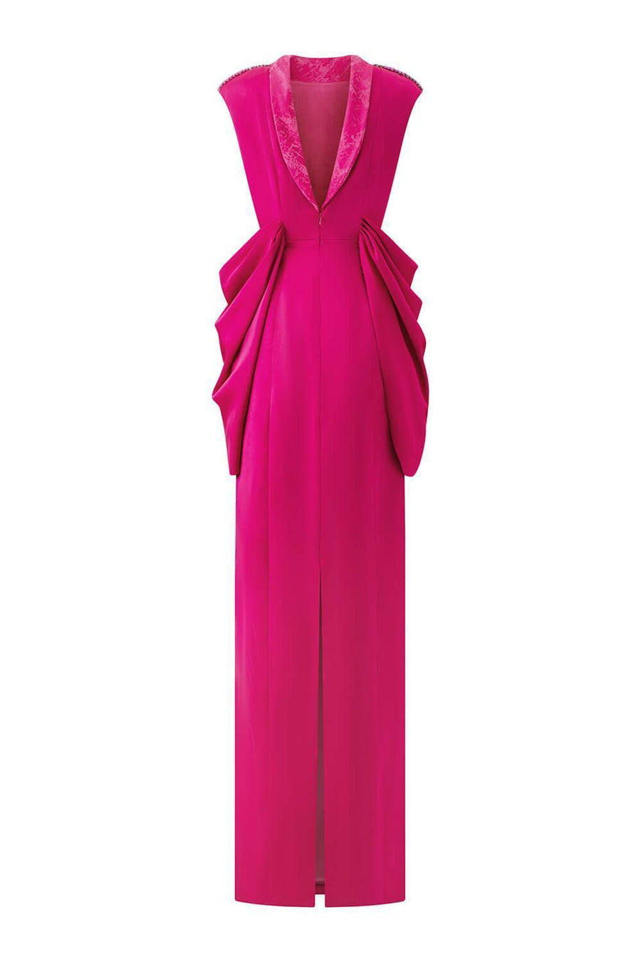 Muse Sheath Cap Sleeved Satin Floor Length Dress Gown Dress I.H.F Atelier