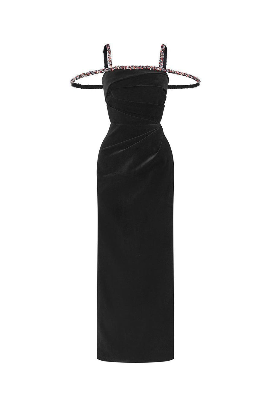 Mystic Sheath Square Neck Velvet Ankle Length Dress Maxi Dress Calista de Minh Thanh