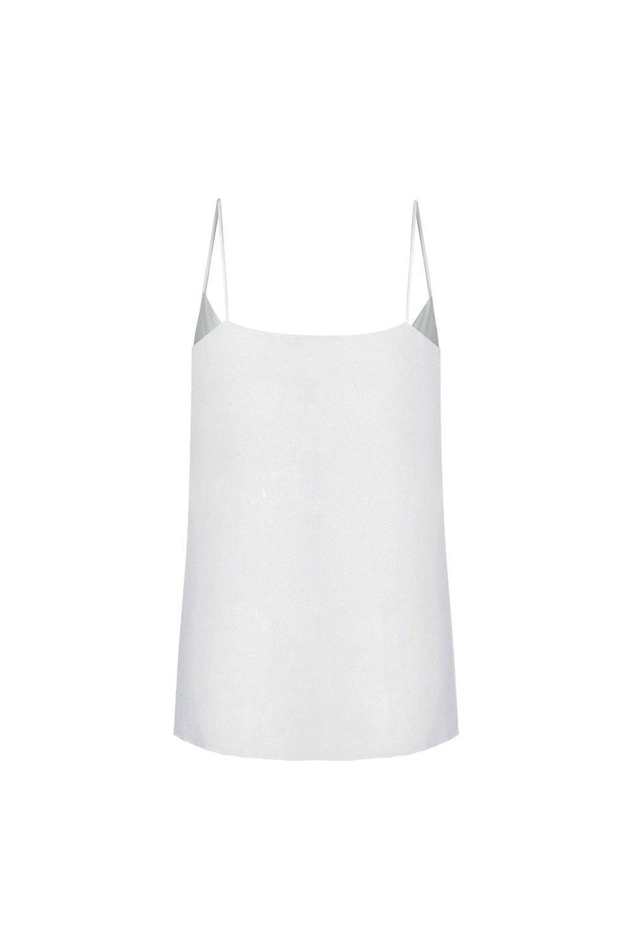 Nadya Flared Spaghetti Strap Silk Chiffon Top 33