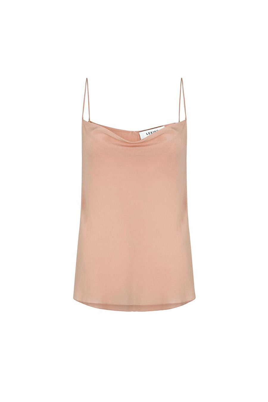 Nadya Flared Spaghetti Strap Silk Chiffon Top 16