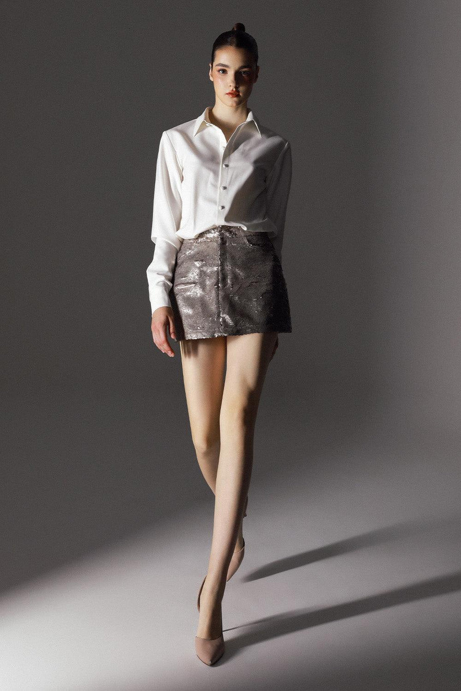 Naivete Straight Sequin Polycotton Mini Dress 4