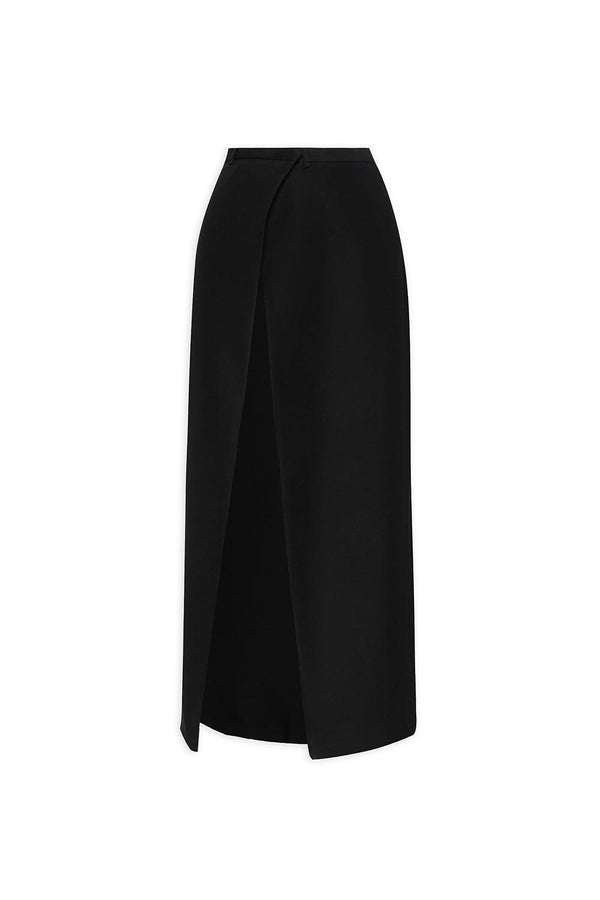 Nasty A-line High Waist Crepe Ankle Length Skirt