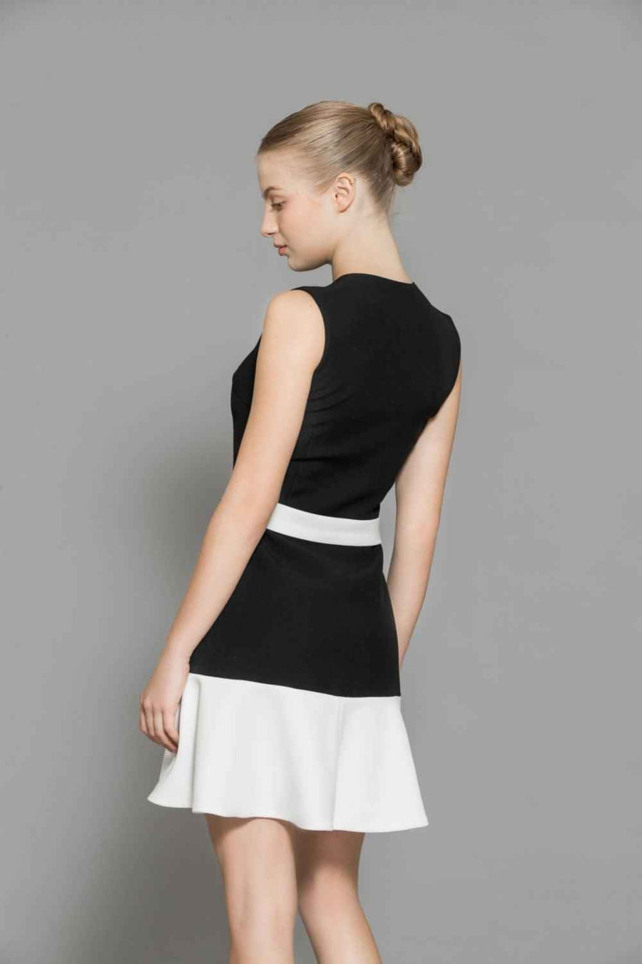 Nellie Drop Waist Sleeveless Wool Mini Dress