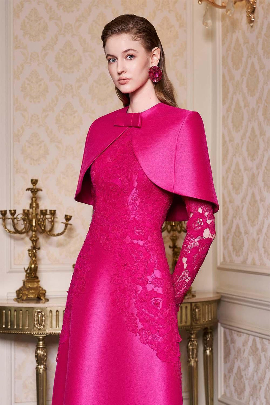 Nevaeh A-line Cape Shoulder Taffeta Floor Length Dress Gown Dress I.H.F Atelier