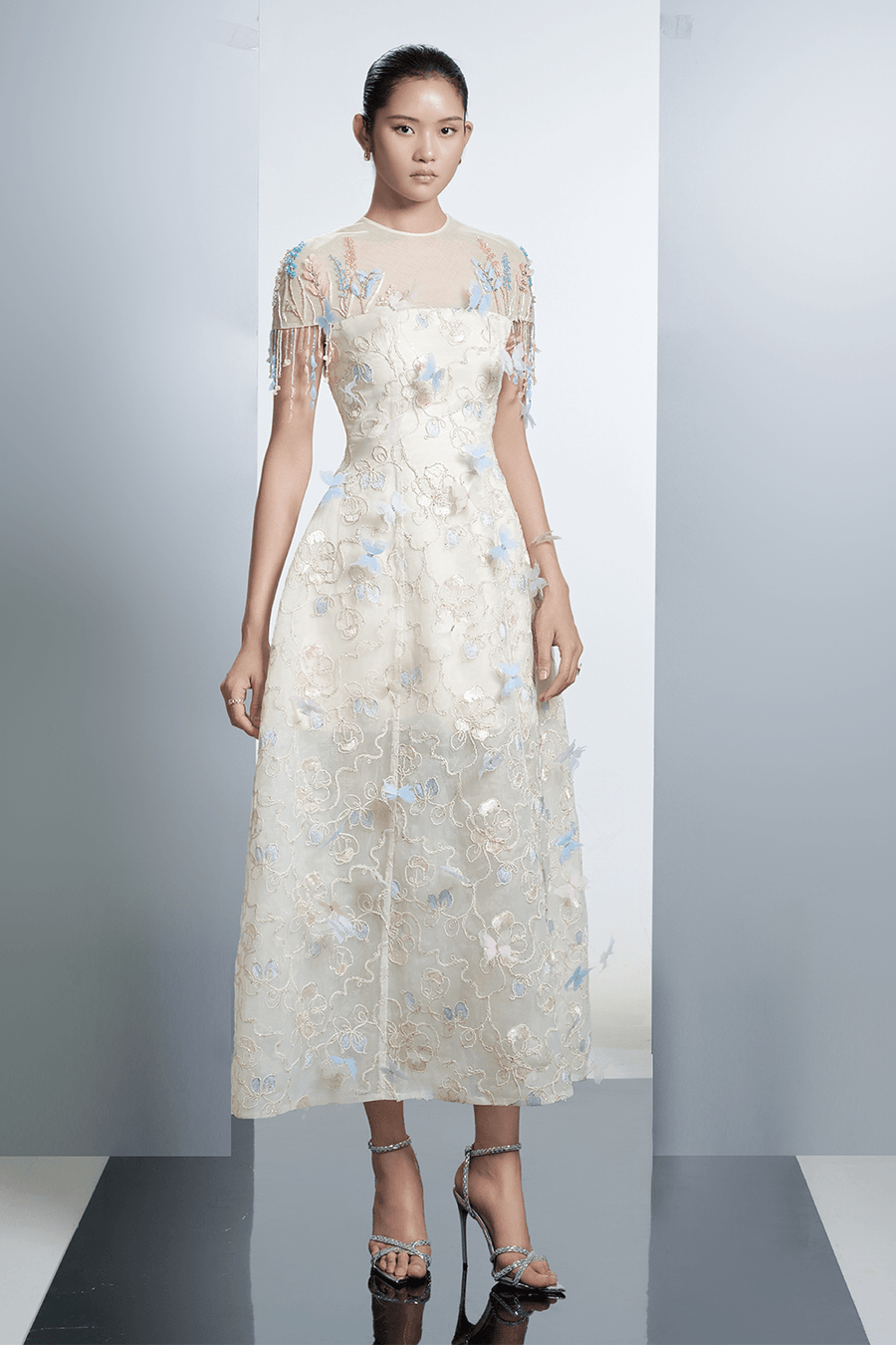 Vivienne A-line Floral Polyester Midi Dress 5