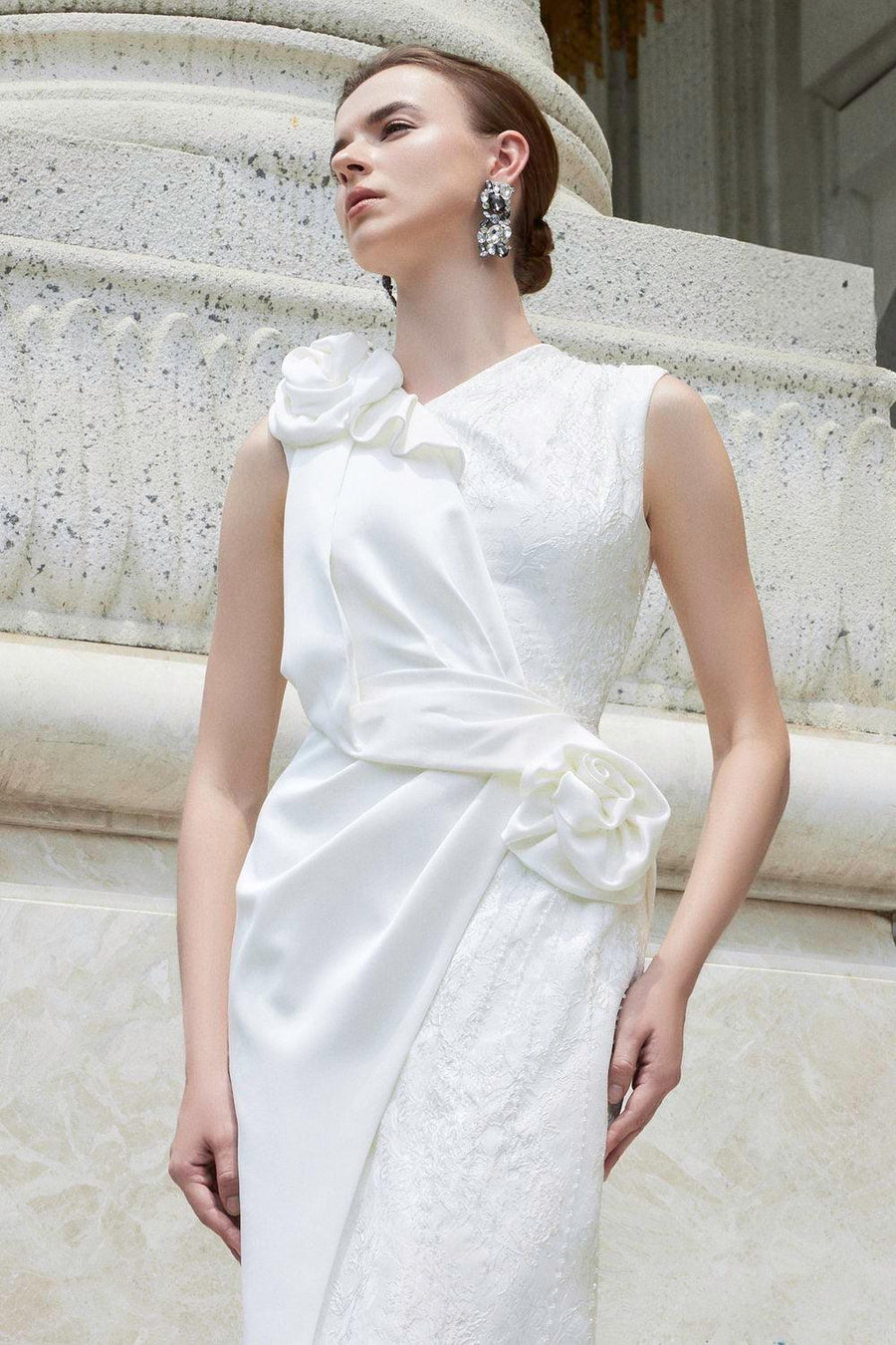 Nocturne Sheath Back Slit Jacquard Floor Length Dress Gown Dress I.H.F Atelier