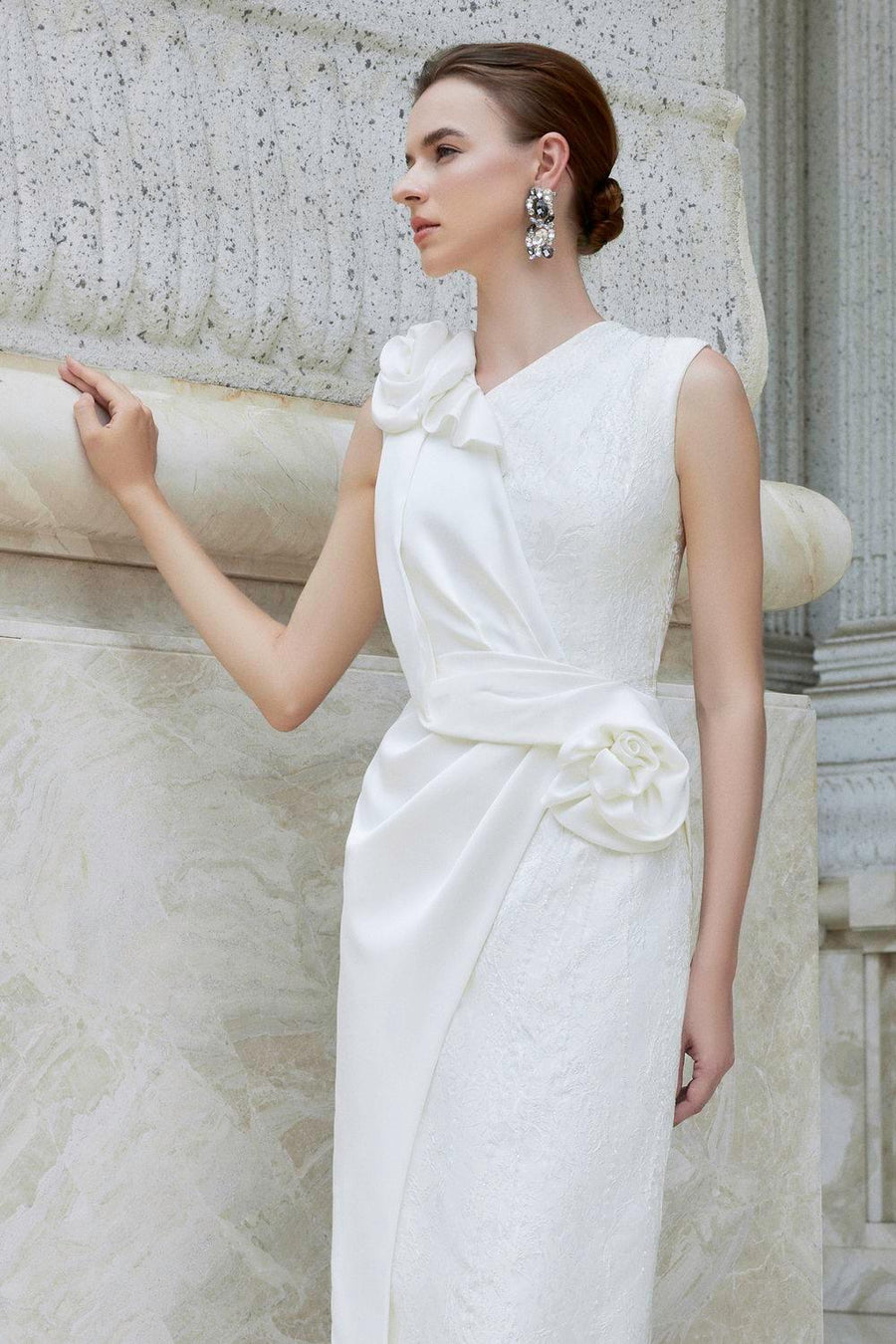 Nocturne Sheath Back Slit Jacquard Floor Length Dress Gown Dress I.H.F Atelier