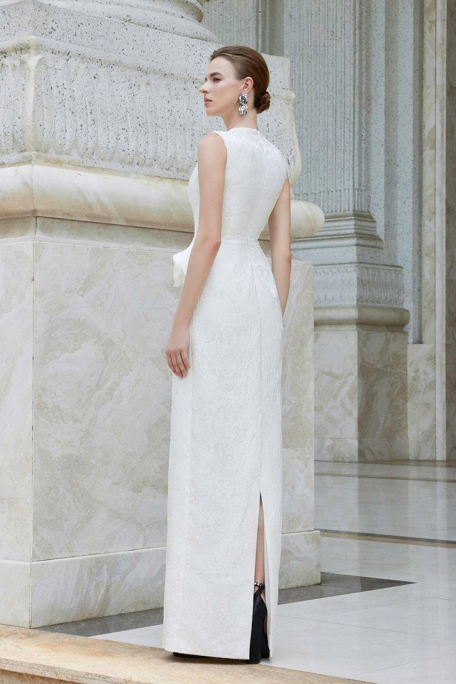 Nocturne Sheath Back Slit Jacquard Floor Length Dress Gown Dress I.H.F Atelier