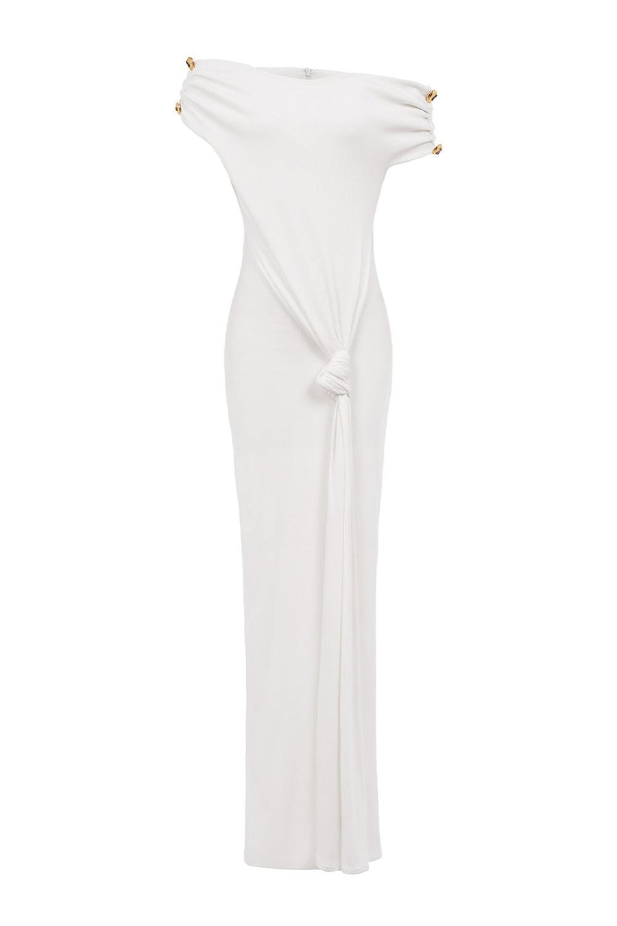 Noir Bodycon Diagonal Neck Spandex Maxi Dress Maxi Dress LaLING