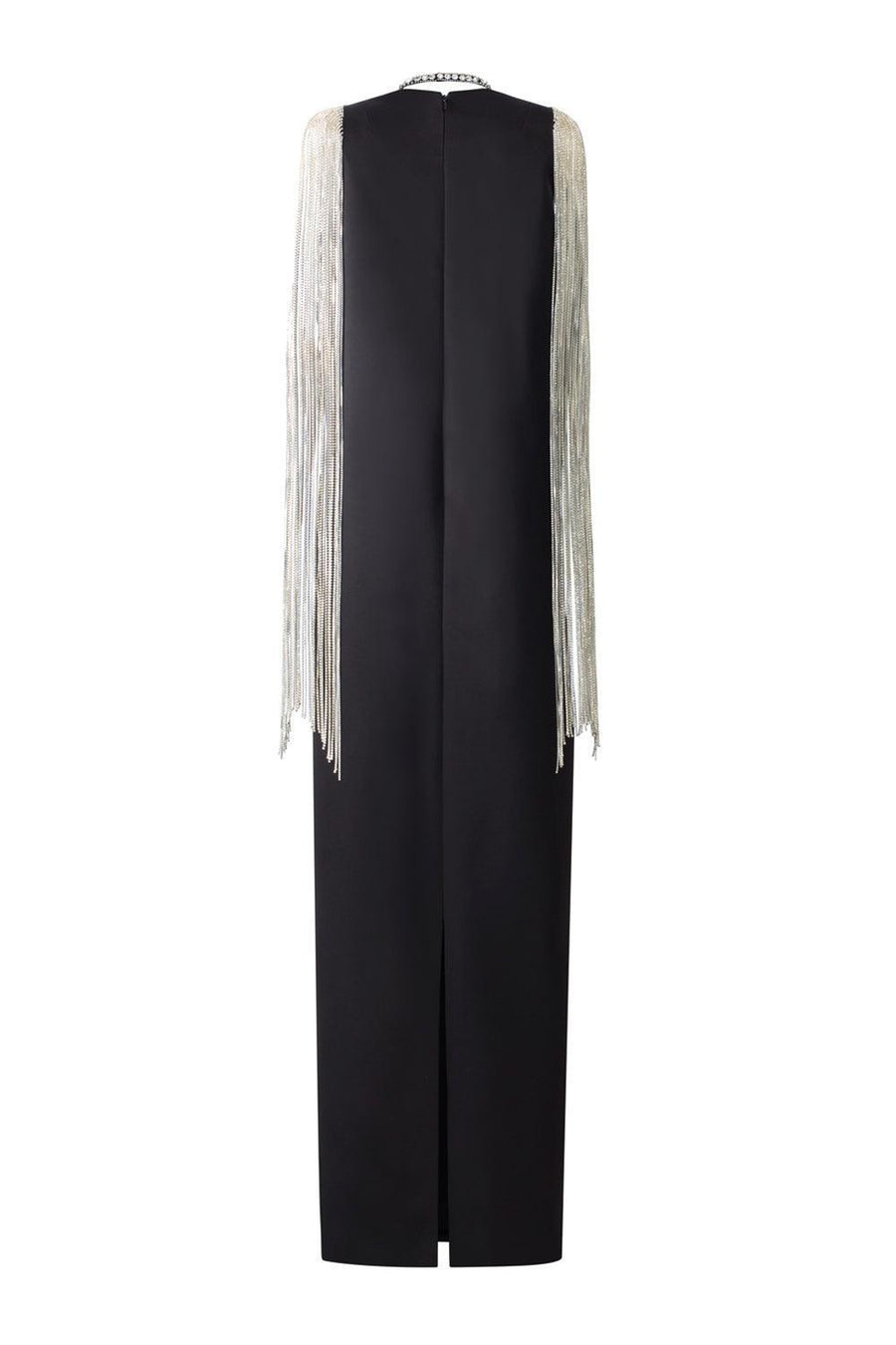 Nomad Straight V-Neck Silk Floor Length Dress 4