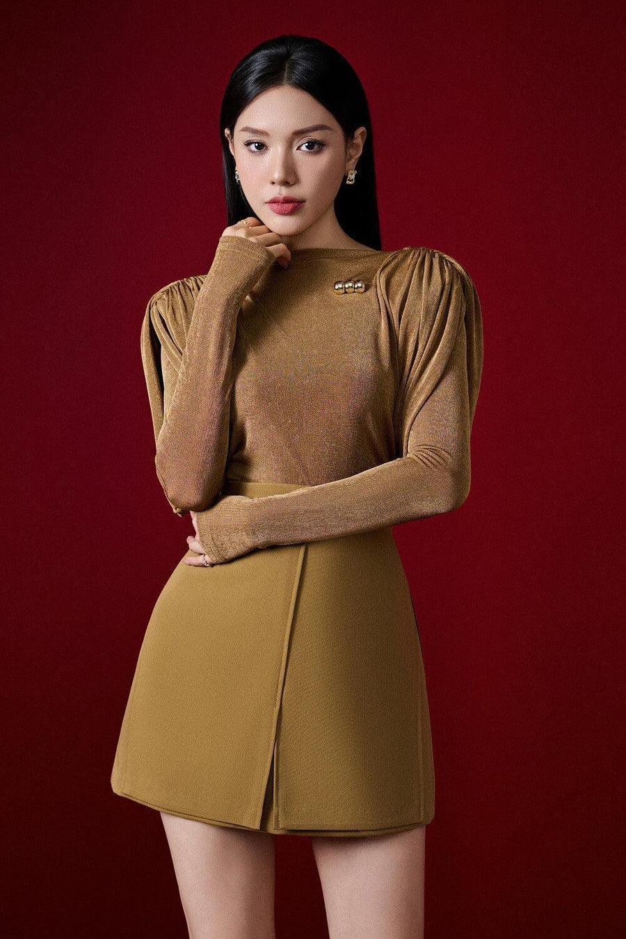 Nora A-line Back Zipper Polycotton Mini Skirt Skirt Eegen Studio