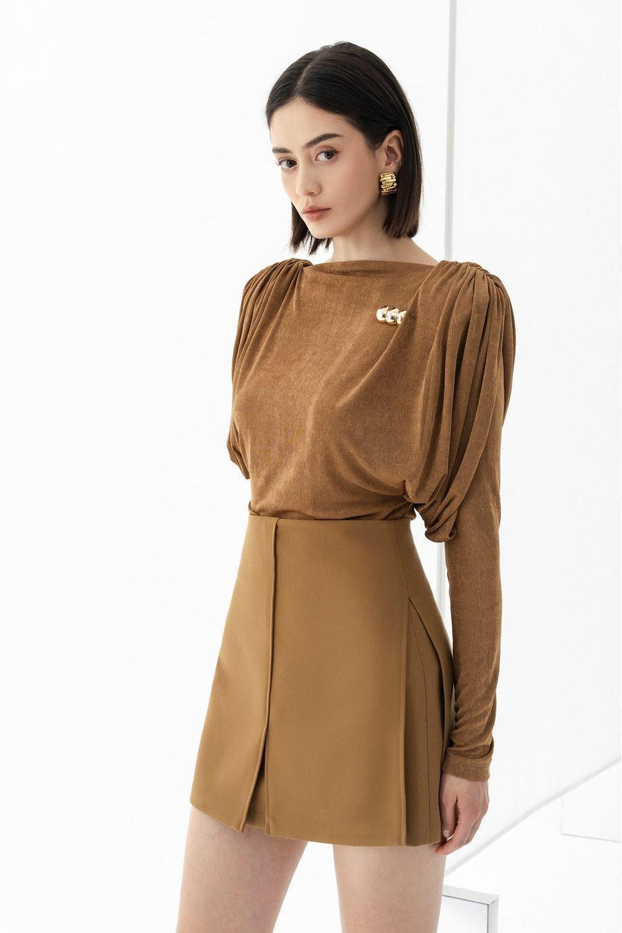 Nora A-line Back Zipper Polycotton Mini Skirt Skirt Eegen Studio