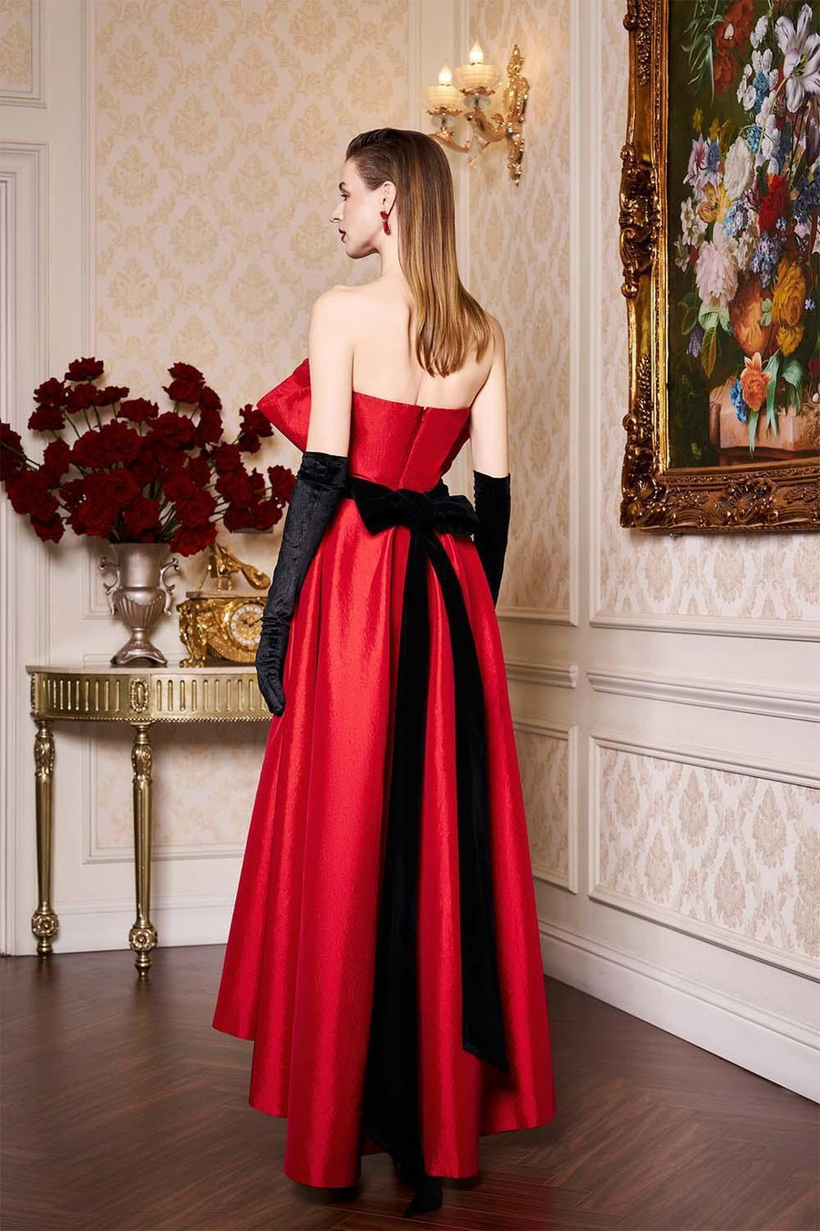 Novalee A-line Draped Taffeta High-low Dress Gown Dress I.H.F Atelier