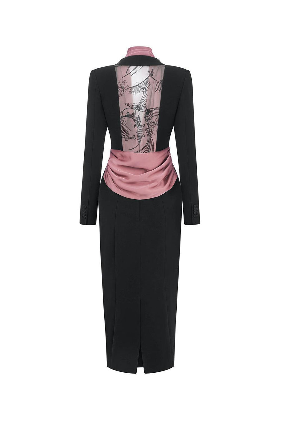 Numinous Shirt Square Shoulder Poly Silk Ankle Length Dress 3