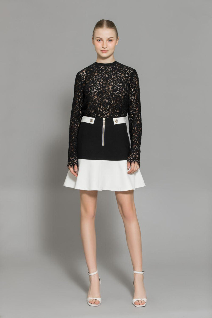 Nyomi Bodycon High Neck Lace Top 5