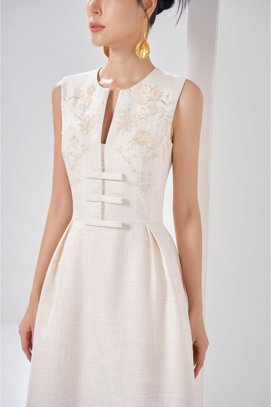 Oaklynn A-line Sleeveless Polyester Ankle Length Dress Midi Dress Maison des Copains