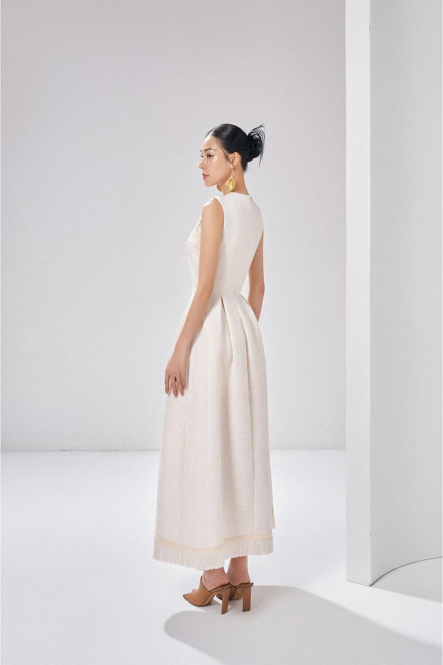 Oaklynn A-line Sleeveless Polyester Ankle Length Dress Midi Dress Maison des Copains