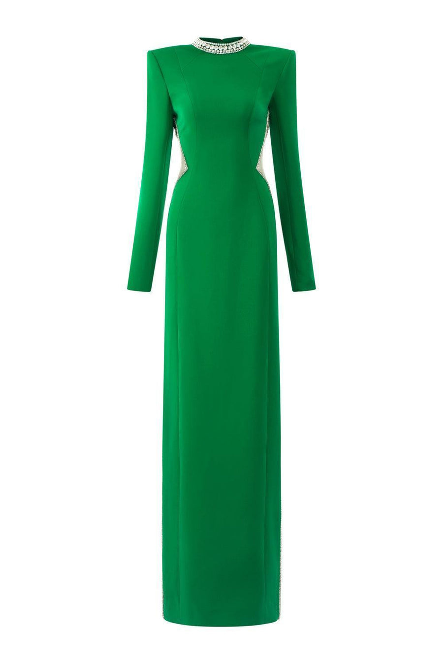 Oasis Sheath Round Neck Velvet Floor Length Dress 1