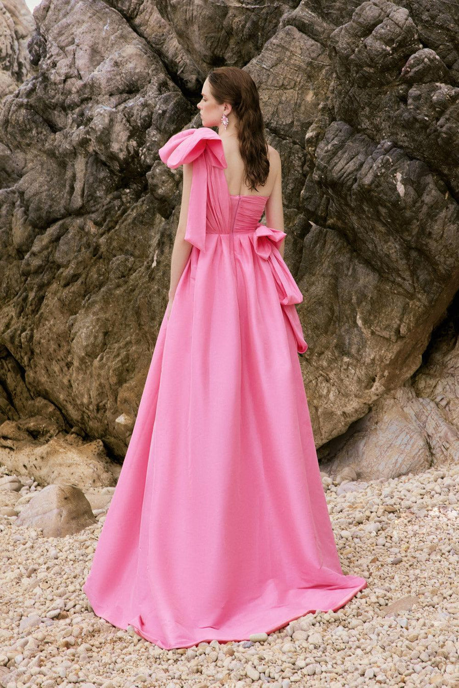Olivia A-line Bow Tie Taffeta Floor Length Dress Gown Dress 21Six